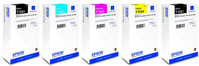 Epson WorkForcePro WF-8590D3TWFC OE T7561-T7564 MULTIPACK + T7561